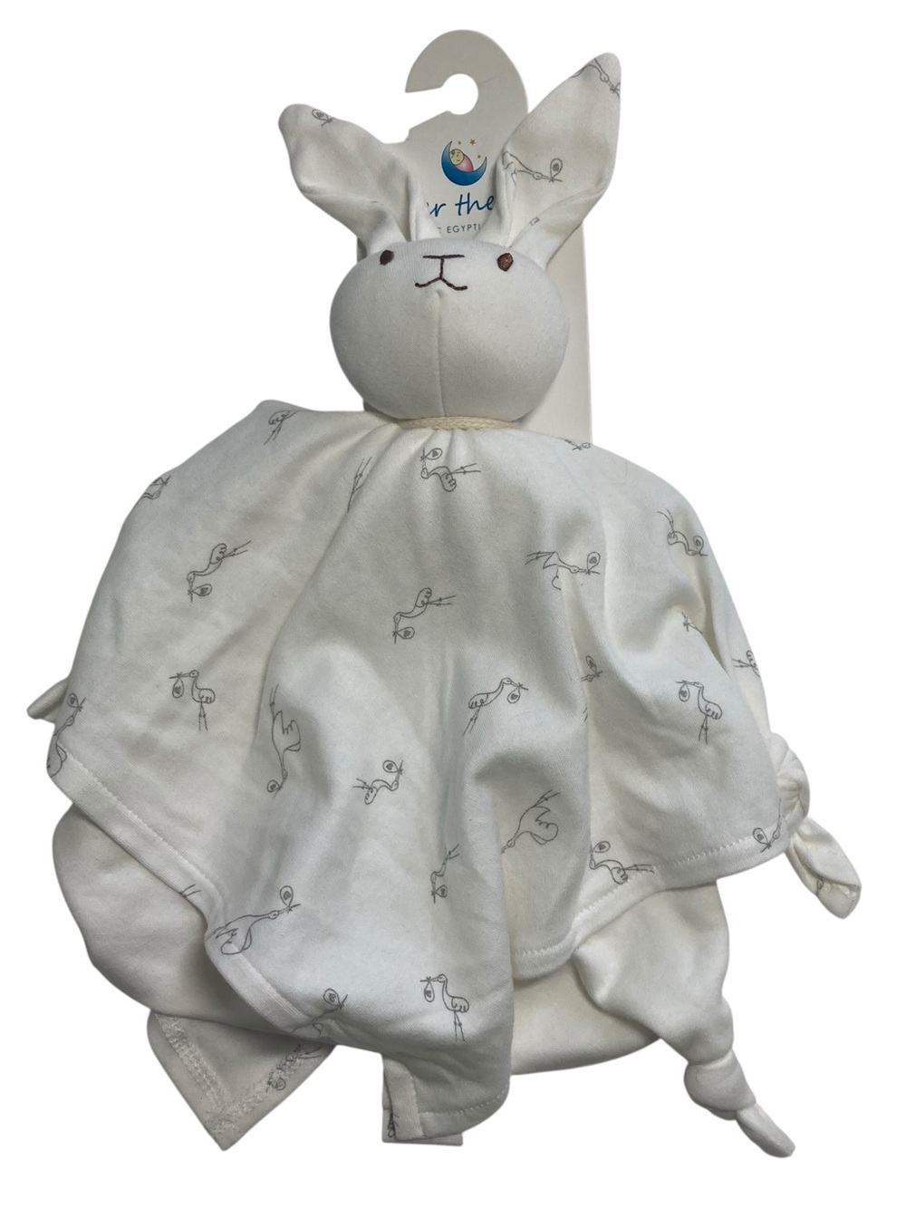 NEW Under the Nile Bunny Lovey Security Blanket Organic Egyptian Cotton Storks.